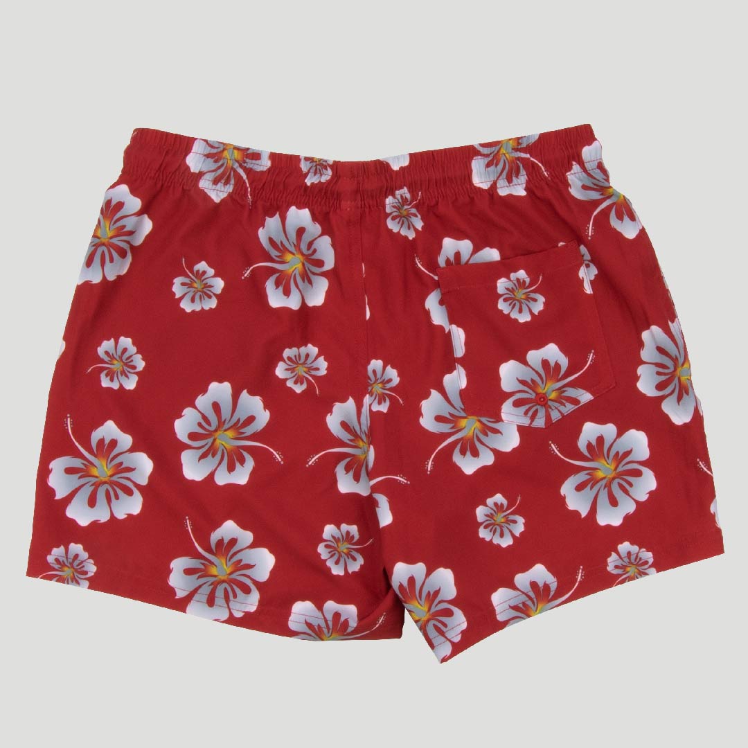 Roselle - Women's Elastic Waist Boardshorts - Red