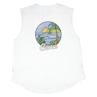 Island Breeze - Girl's Muscle Top - White