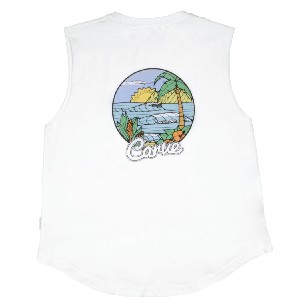 Island Breeze - Girl's Muscle Top - White