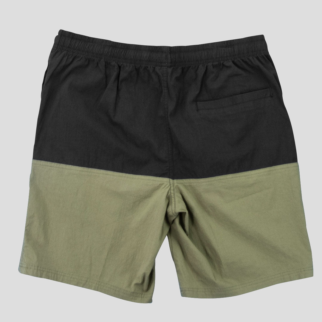 Flying Flag Mens Larger Size Volley Shorts - Olive / Charcoal