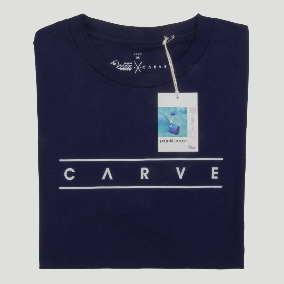 Carve Rails Recycled T Shirt - Navy