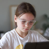 Havana Jr - Blue Light Matt Translucent Clear Frame Glasses
