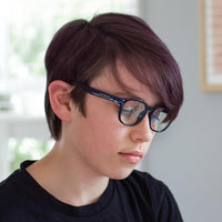 Havana Jr - Blue Light Matt Translucent Navy Frame Glasses