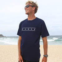 Carve Rails Recycled T Shirt - Navy