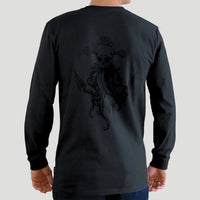 Octopus Anchor Mens Larger Size Long Sleeve - Charcoal