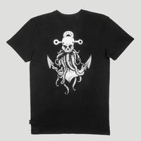 Anchored Octopus Larger Men's Tshirt - Black